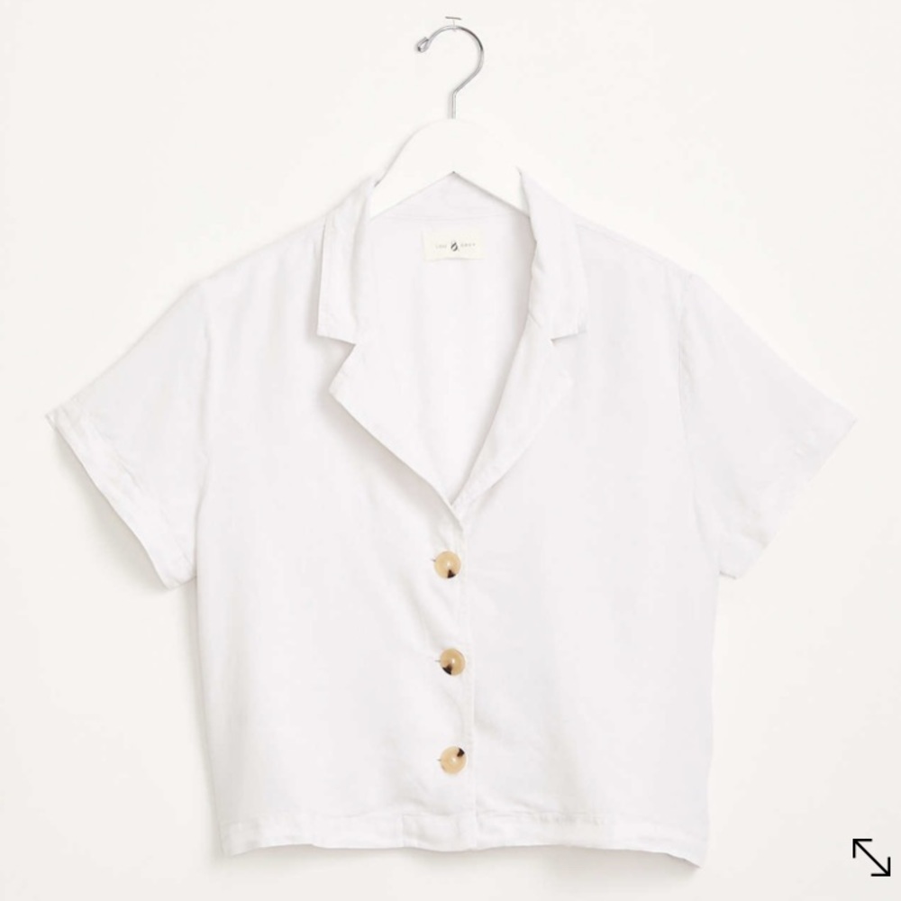Lou & Grey cropped button shirt
